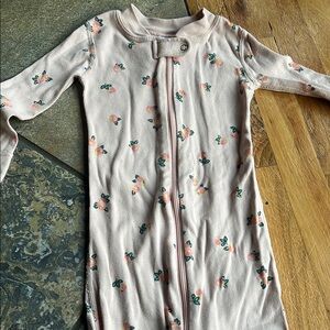 Floral Baby Onesie with Zipper